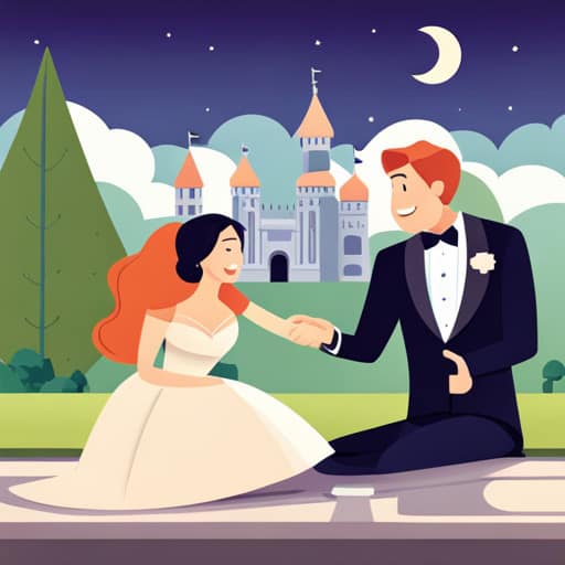 A prince and princess go on to live happily ever after.