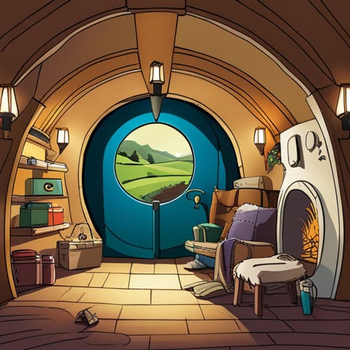 An image of a hobbit hole in the Shire belonging to Samwise Gamgee