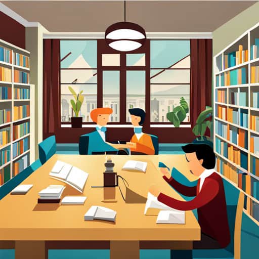 flat illustration of people doing research for their writing