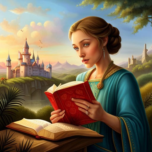 A young woman named Jenny reads her book and dreams of adventure.